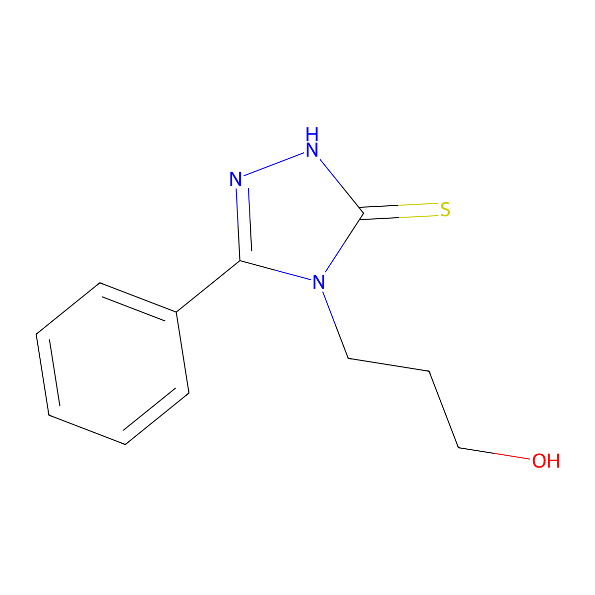 3-(3-phenyl-5-sulfanyl-4H-1,2,4-triazol-4-yl)-1-propanol molecular structure, CAS 664308-50-3