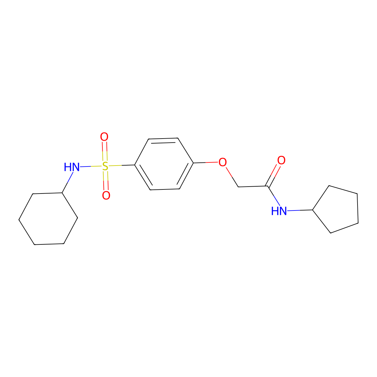 2-[4-(cyclohexylsulfamoyl)phenoxy]-N-cyclopentylacetamide molecular structure, CAS 664311-04-0
