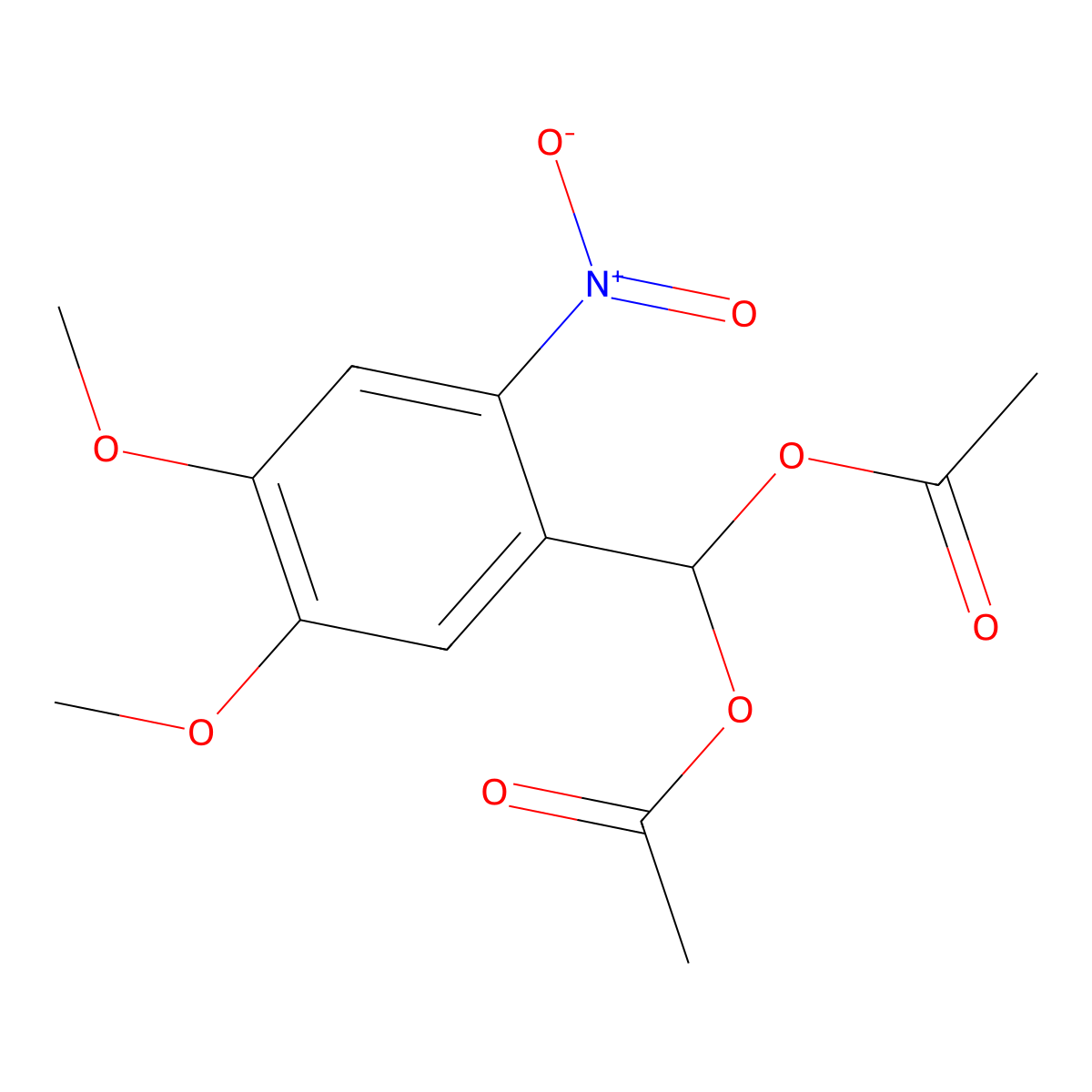 (Acetyloxy)(4,5-dimethoxy-2-nitrophenyl)methyl acetate molecular structure, CAS 664311-33-5