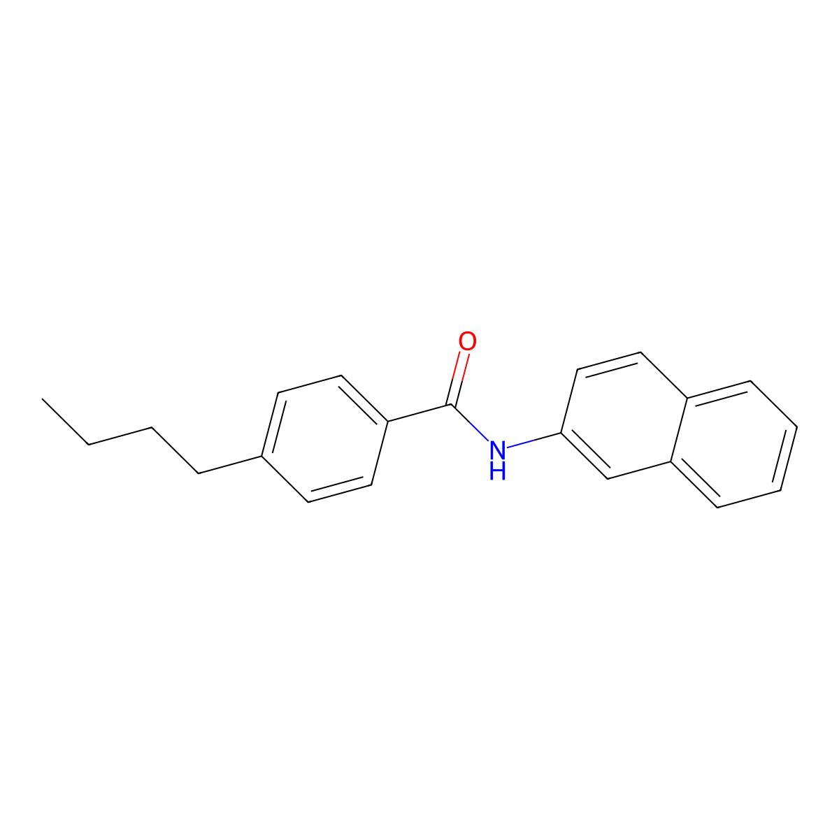 4-butyl-N-naphthalen-2-ylbenzamide molecular structure, CAS 664311-77-7