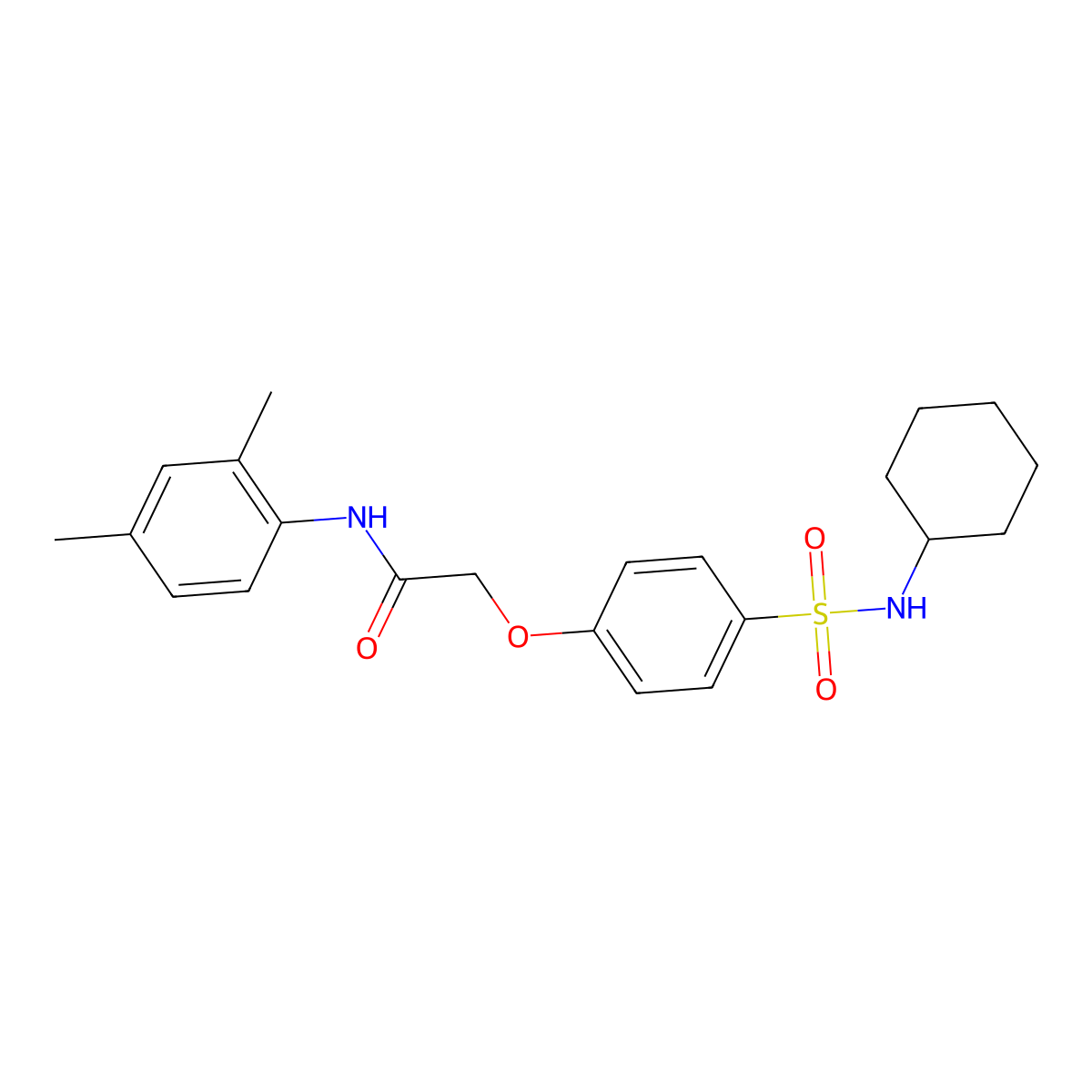 2-[4-(cyclohexylsulfamoyl)phenoxy]-N-(2,4-dimethylphenyl)acetamide molecular structure, CAS 664311-98-2