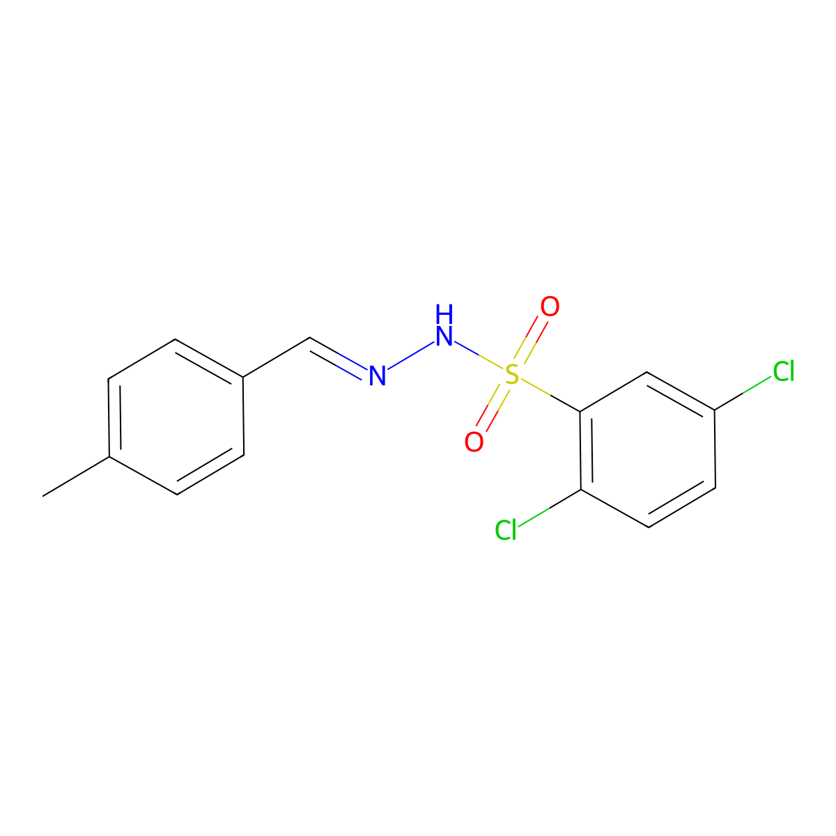 2,5-dichloro-N'-(4-methylbenzylidene)benzenesulfonohydrazide molecular structure, CAS 664312-00-9