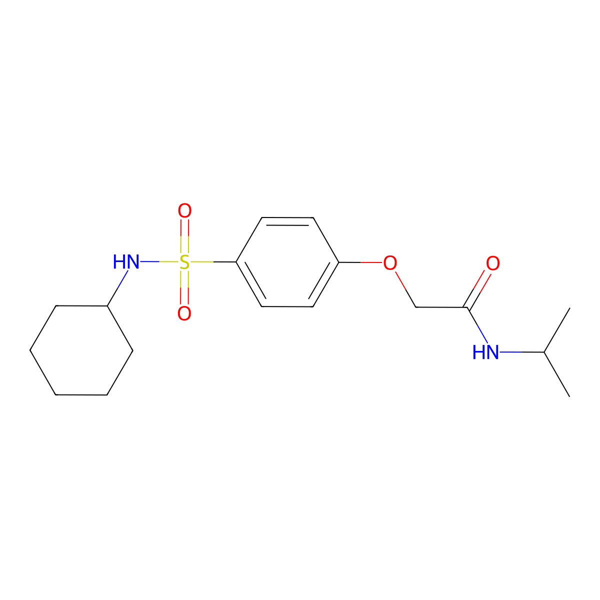 2-{4-[(cyclohexylamino)sulfonyl]phenoxy}-N-isopropylacetamide molecular structure, CAS 664312-57-6
