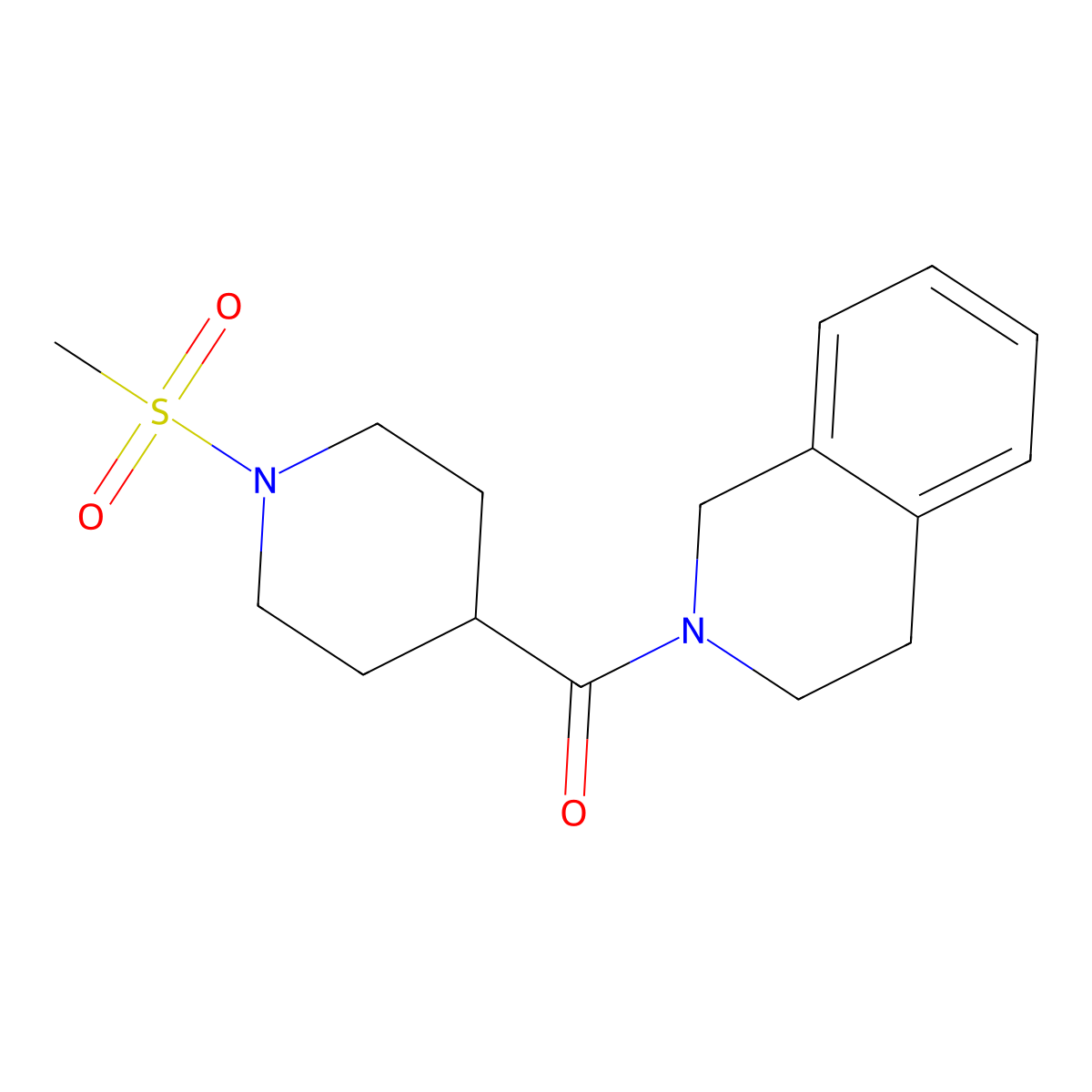 3,4-dihydro-1H-isoquinolin-2-yl-(1-methylsulfonylpiperidin-4-yl)methanone molecular structure, CAS 664312-87-2