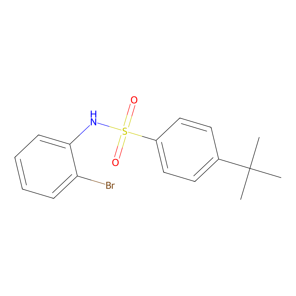 N-(2-bromophenyl)-4-tert-butylbenzene-1-sulfonamide molecular structure, CAS 664312-93-0