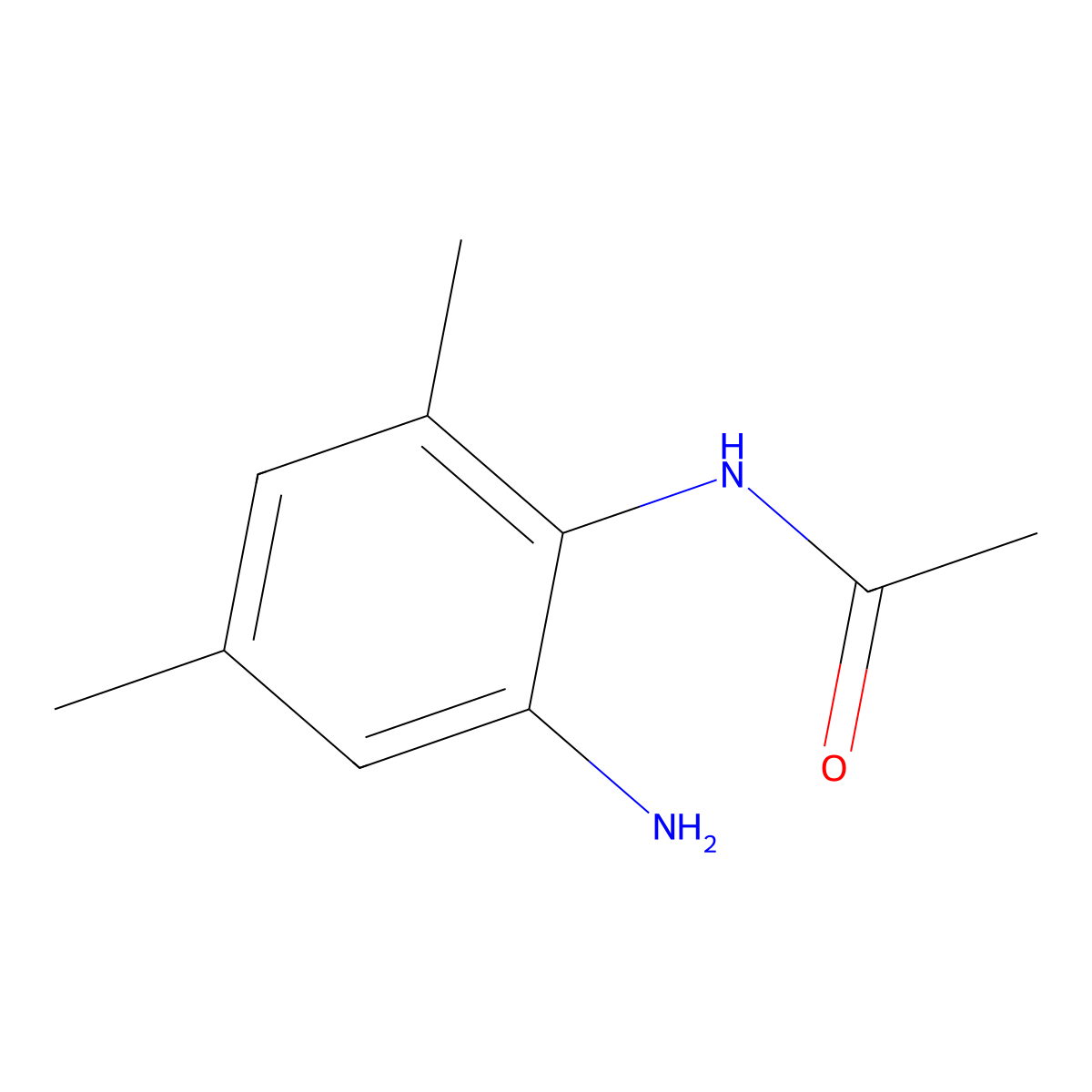 N-(2-amino-4,6-dimethylphenyl)acetamide molecular structure, CAS 664313-07-9