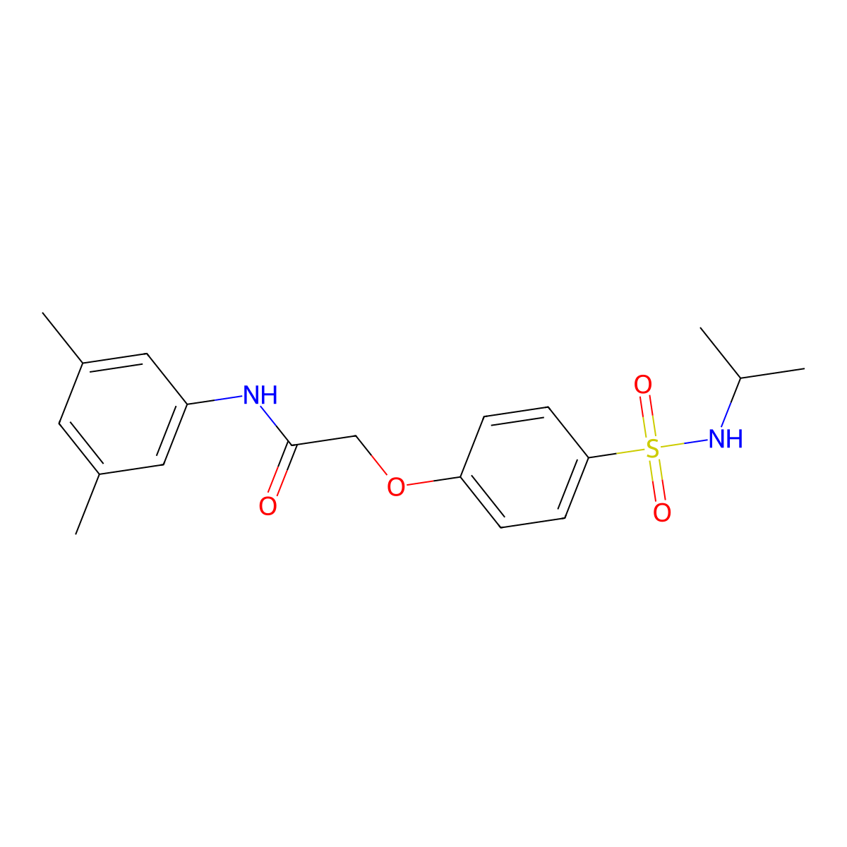 N-(3,5-dimethylphenyl)-2-[4-(propan-2-ylsulfamoyl)phenoxy]acetamide molecular structure, CAS 664313-19-3