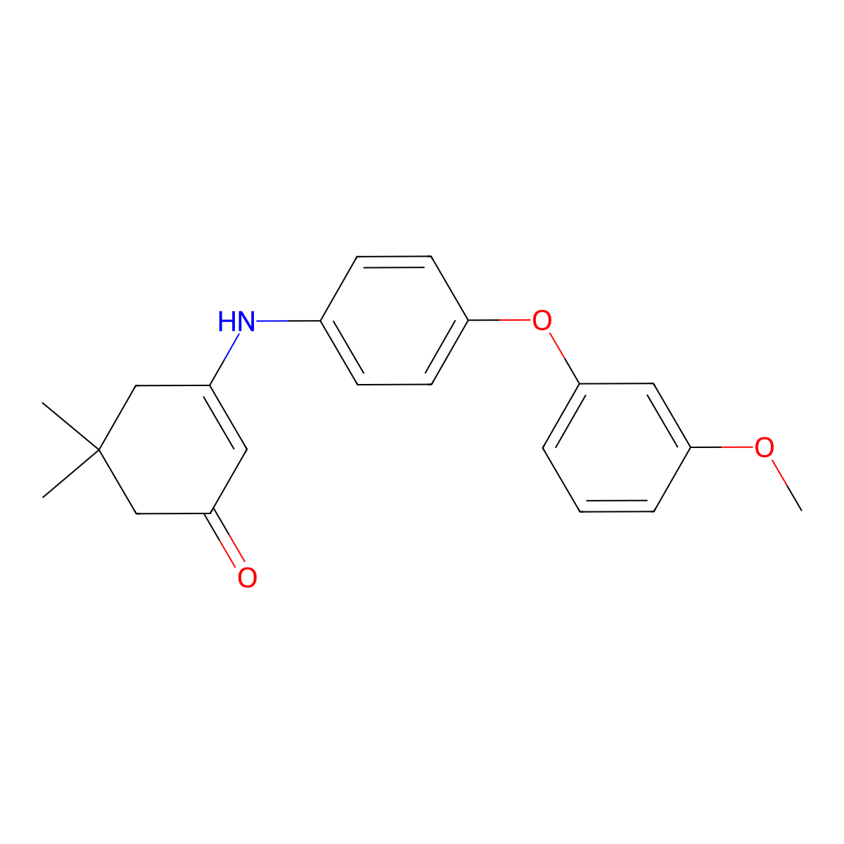 3-[4-(3-Methoxyphenoxy)anilino]-5,5-dimethylcyclohex-2-en-1-one molecular structure, CAS 664313-81-9