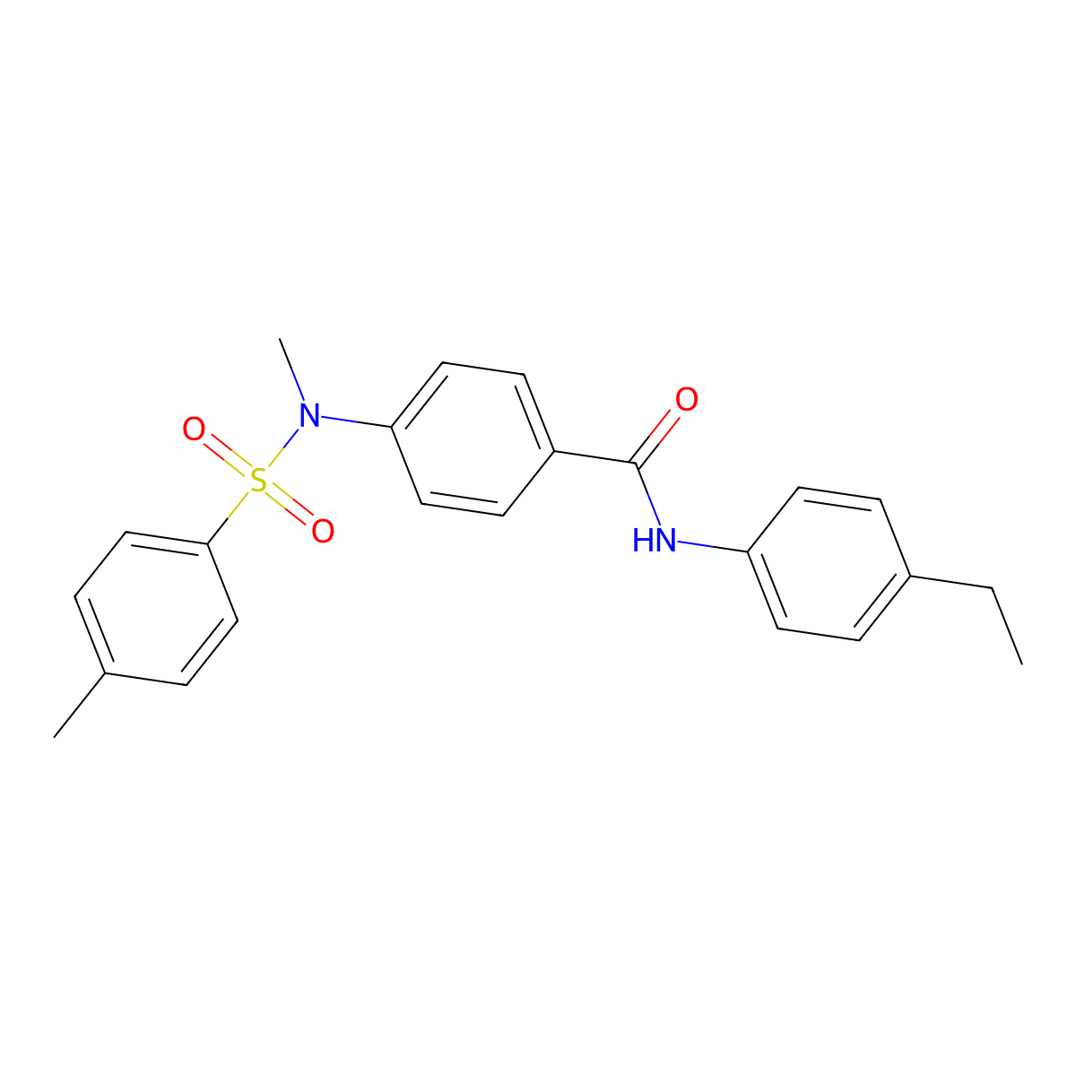 N-(4-ethylphenyl)-4-[methyl-(4-methylphenyl)sulfonylamino]benzamide molecular structure, CAS 664313-99-9