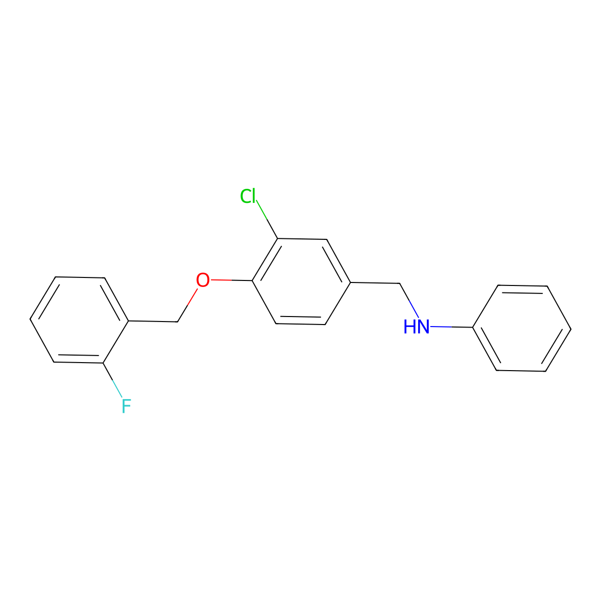 N-{3-chloro-4-[(2-fluorobenzyl)oxy]benzyl}-N-phenylamine molecular structure, CAS 664314-08-3