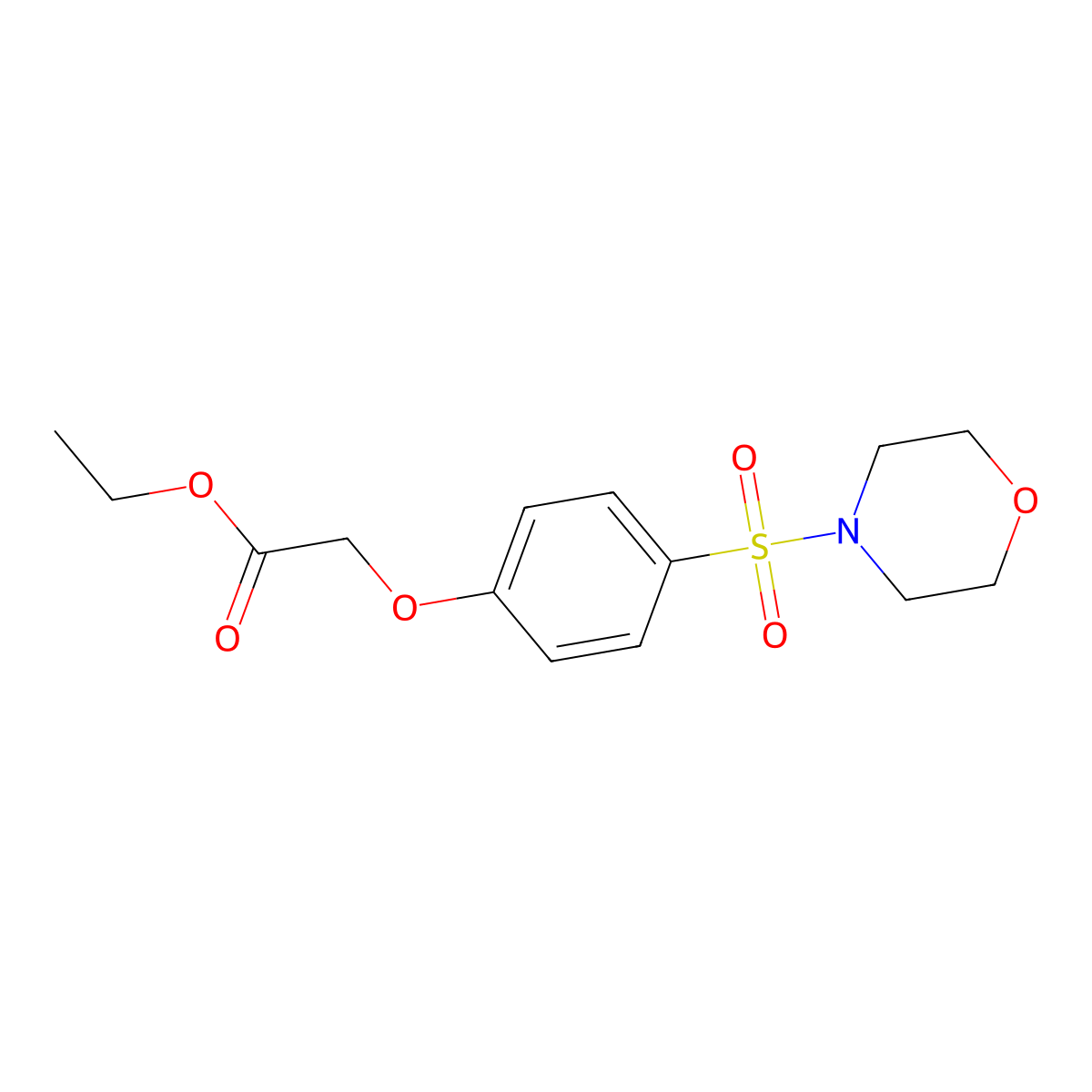 Ethyl 2-(4-(morpholinosulfonyl)phenoxy)acetate molecular structure, CAS 664314-12-9