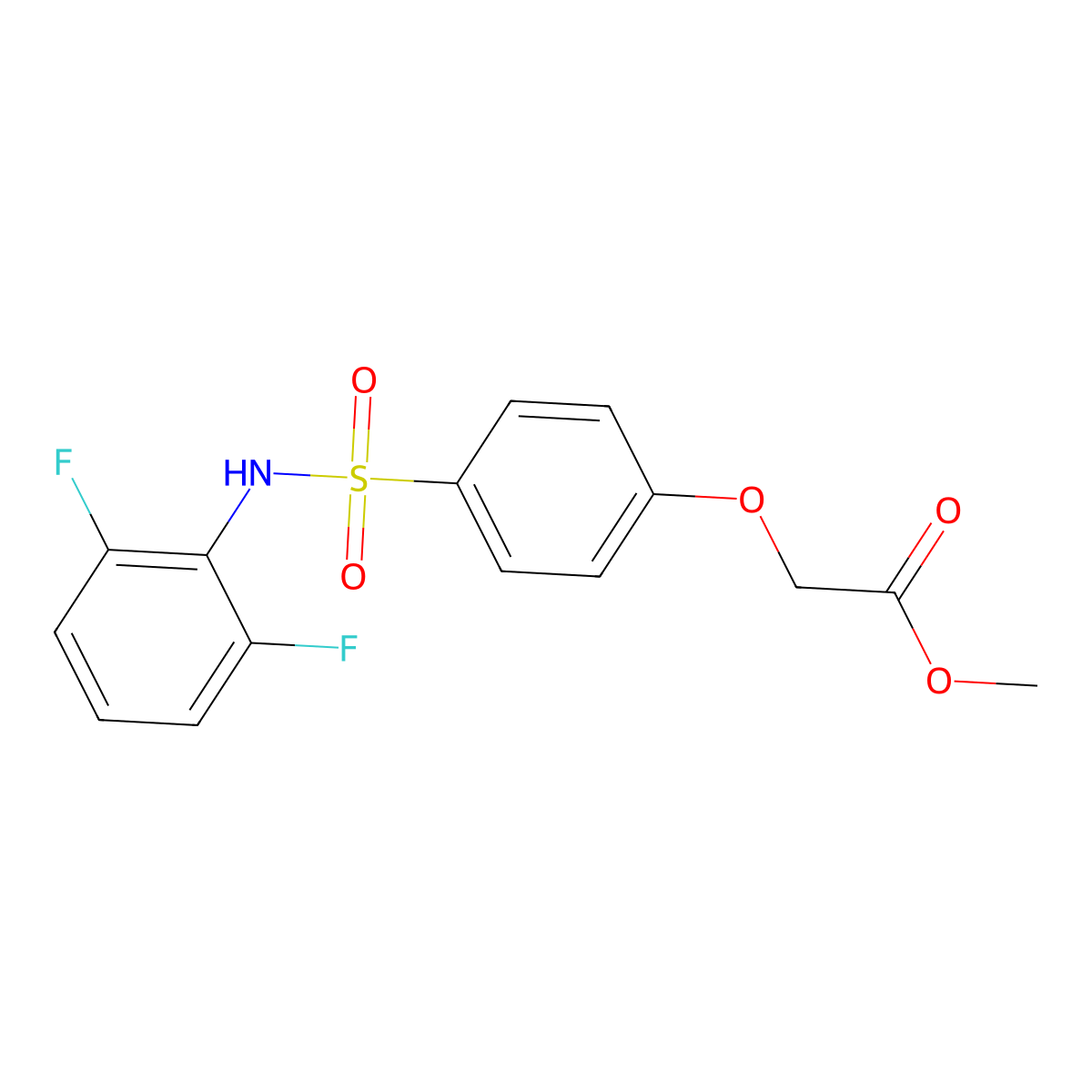 Methyl {4-[(2,6-difluoroanilino)sulfonyl]phenoxy}acetate molecular structure, CAS 664314-21-0