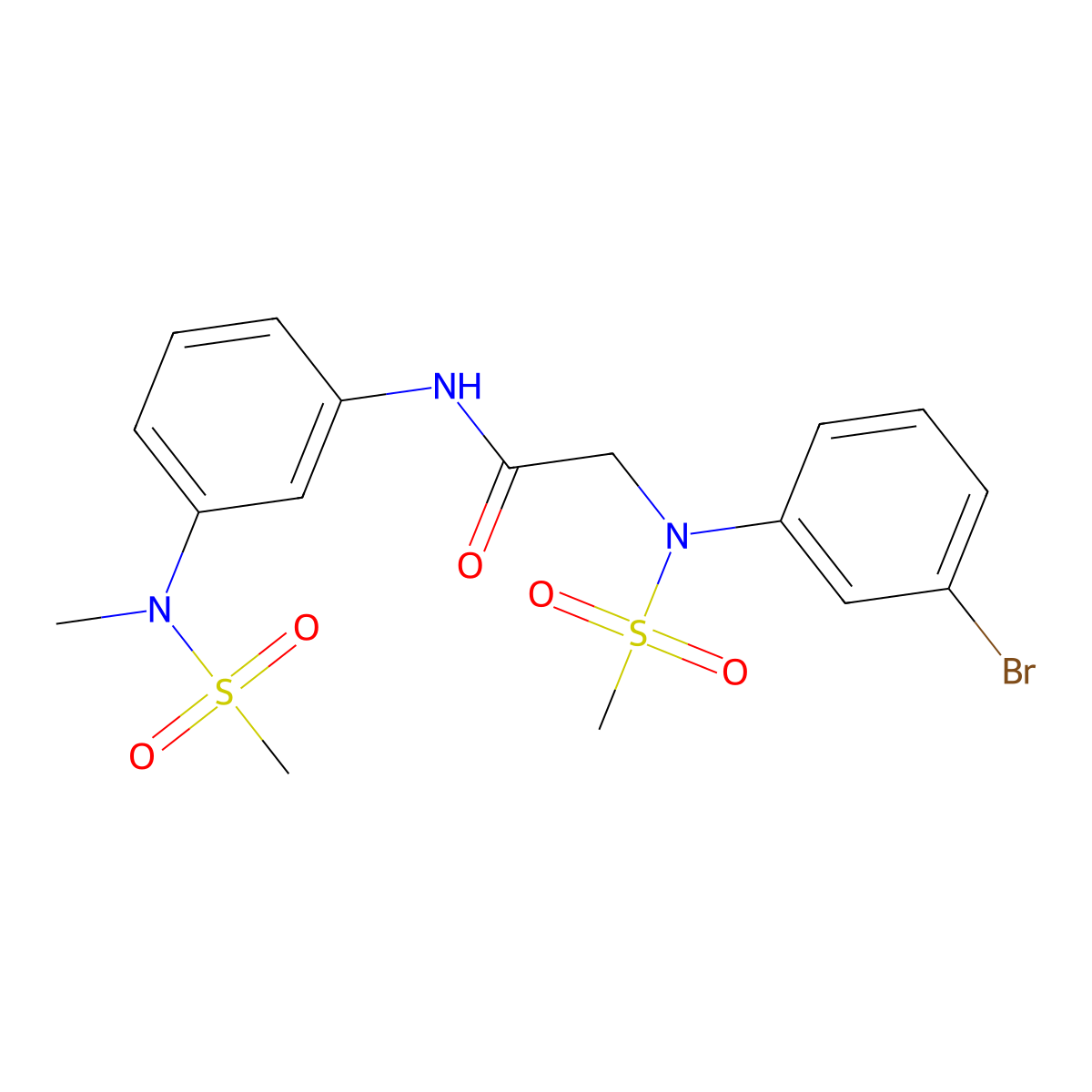 2-(3-bromo-N-methylsulfonylanilino)-N-[3-[methyl(methylsulfonyl)amino]phenyl]acetamide molecular structure, CAS 664314-45-8