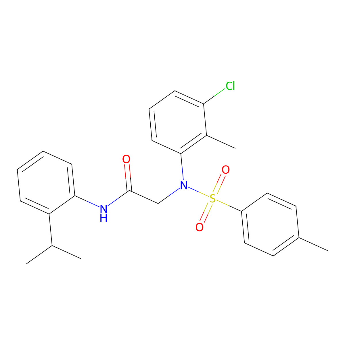 2-(3-chloro-2-methyl-N-(4-methylphenyl)sulfonylanilino)-N-(2-propan-2-ylphenyl)acetamide molecular structure, CAS 664314-52-7