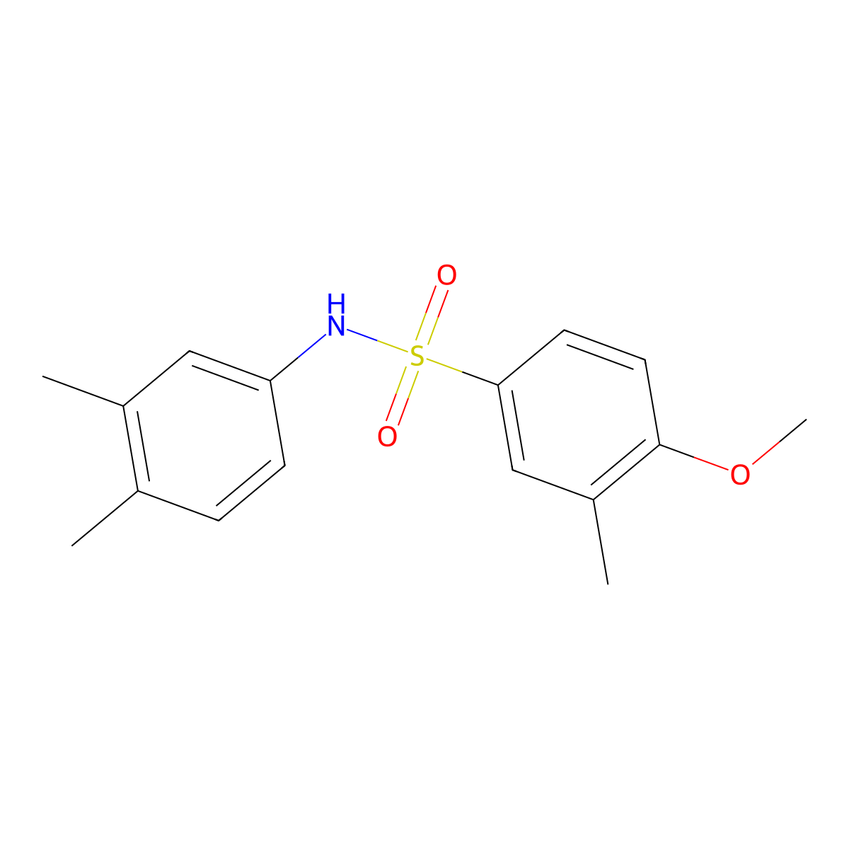 N-(3,4-dimethylphenyl)-4-methoxy-3-methylbenzenesulfonamide molecular structure, CAS 664314-72-1