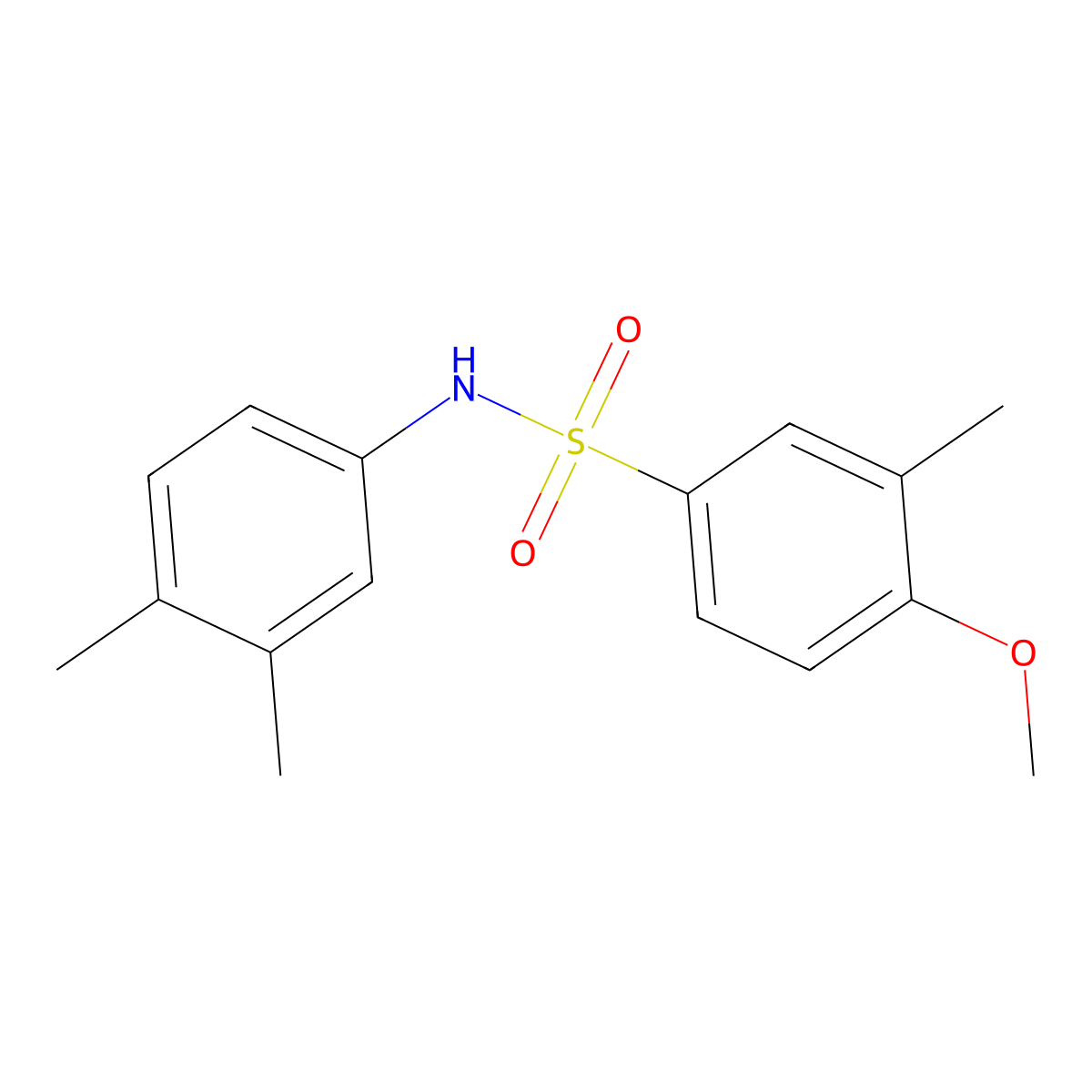N-(3,4-dimethylphenyl)-4-methoxy-3-methylbenzenesulfonamide molecular structure, CAS 664314-72-1