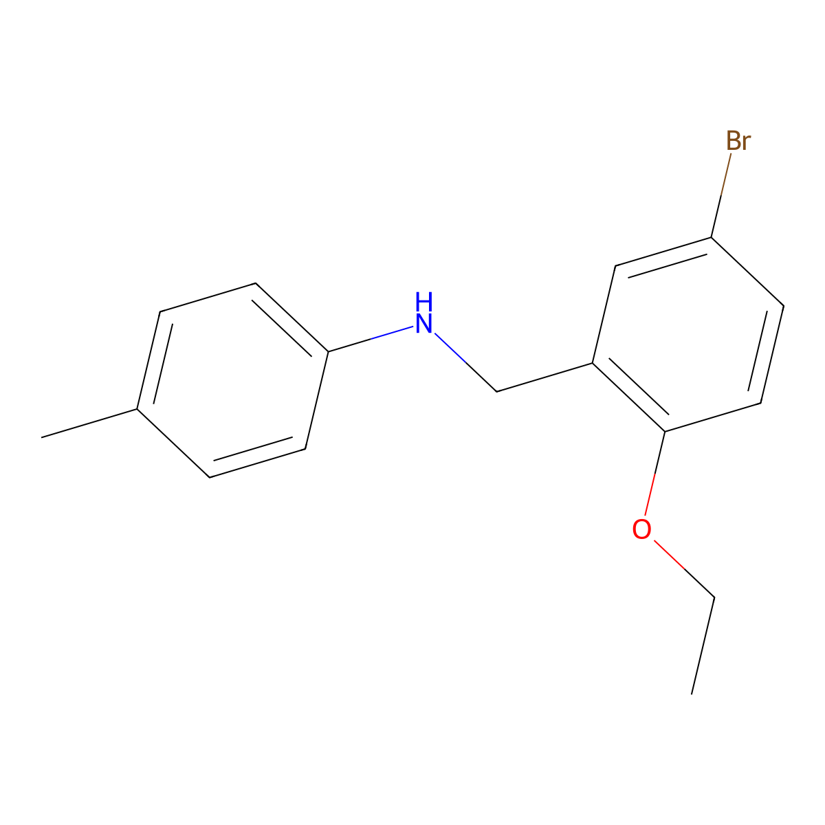 N-(5-bromo-2-ethoxybenzyl)-N-(4-methylphenyl)amine molecular structure, CAS 664314-96-9