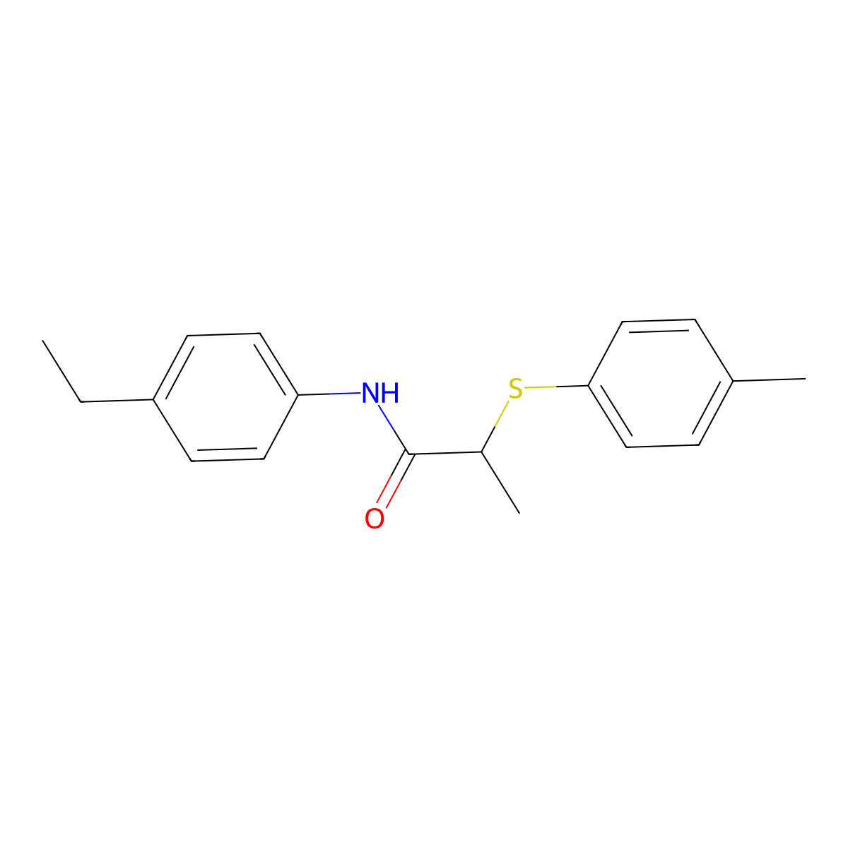 N-(4-ethylphenyl)-2-[(4-methylphenyl)sulfanyl]propanamide molecular structure, CAS 664315-25-7