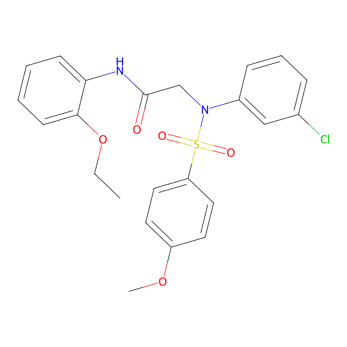 2-(3-chloro-N-(4-methoxyphenyl)sulfonylanilino)-N-(2-ethoxyphenyl)acetamide molecular structure, CAS 664315-65-5