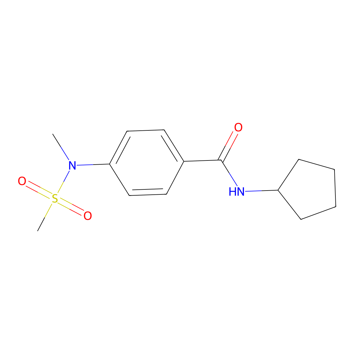 N-cyclopentyl-4-[methyl(methylsulfonyl)amino]benzamide molecular structure, CAS 664315-70-2