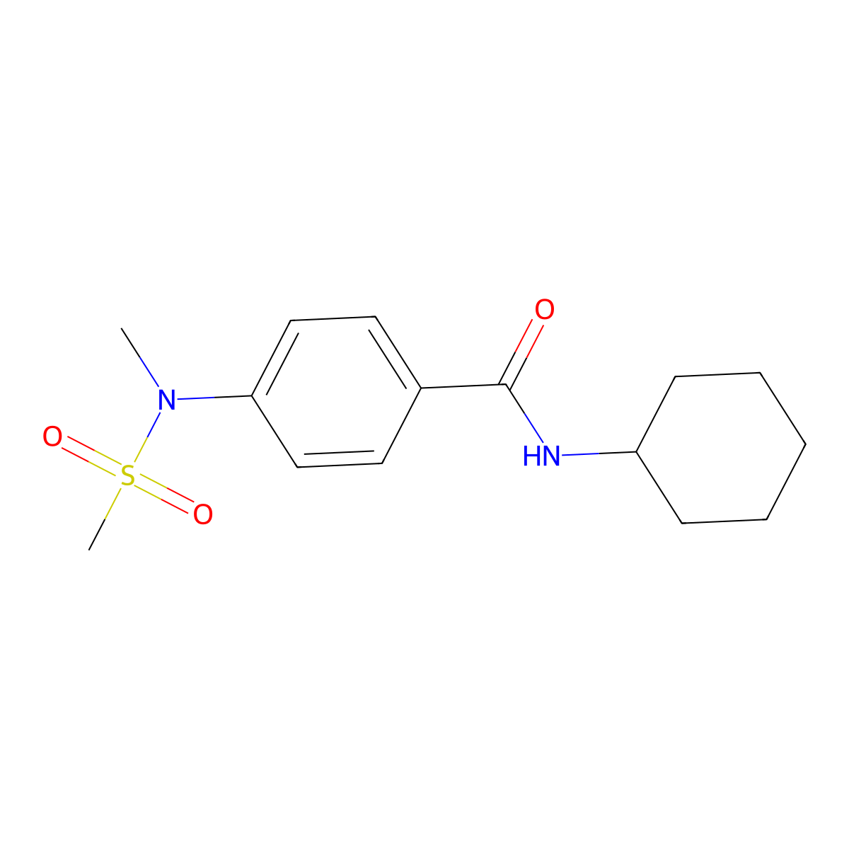 N-cyclohexyl-4-[methyl(methylsulfonyl)amino]benzamide molecular structure, CAS 664315-79-1