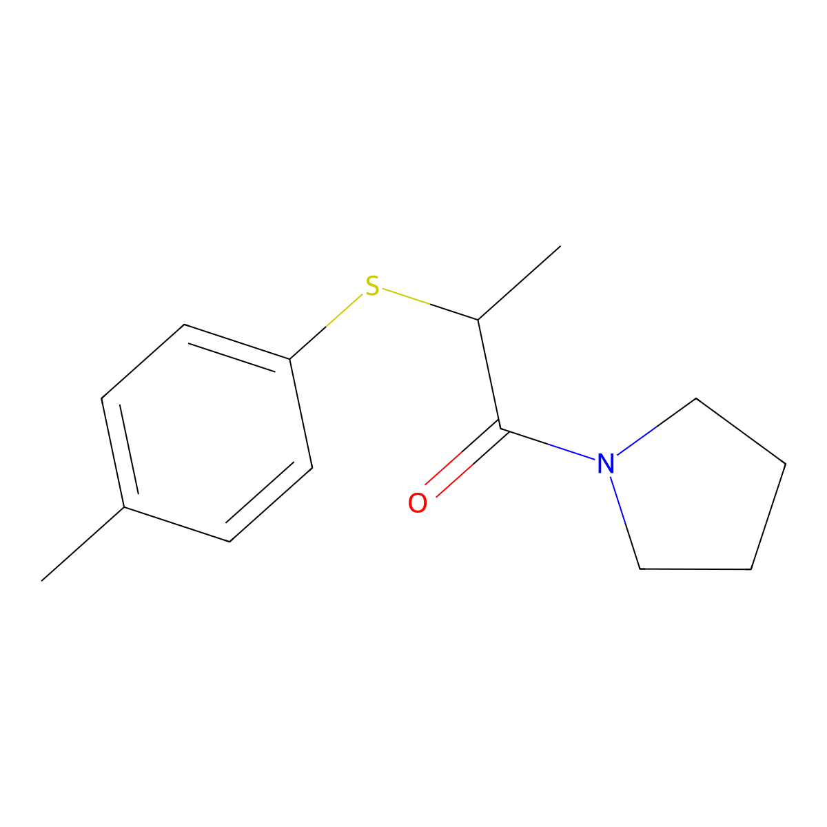 1-Methyl-2-oxo-2-(1-pyrrolidinyl)ethyl 4-methylphenyl sulfide molecular structure, CAS 664315-89-3