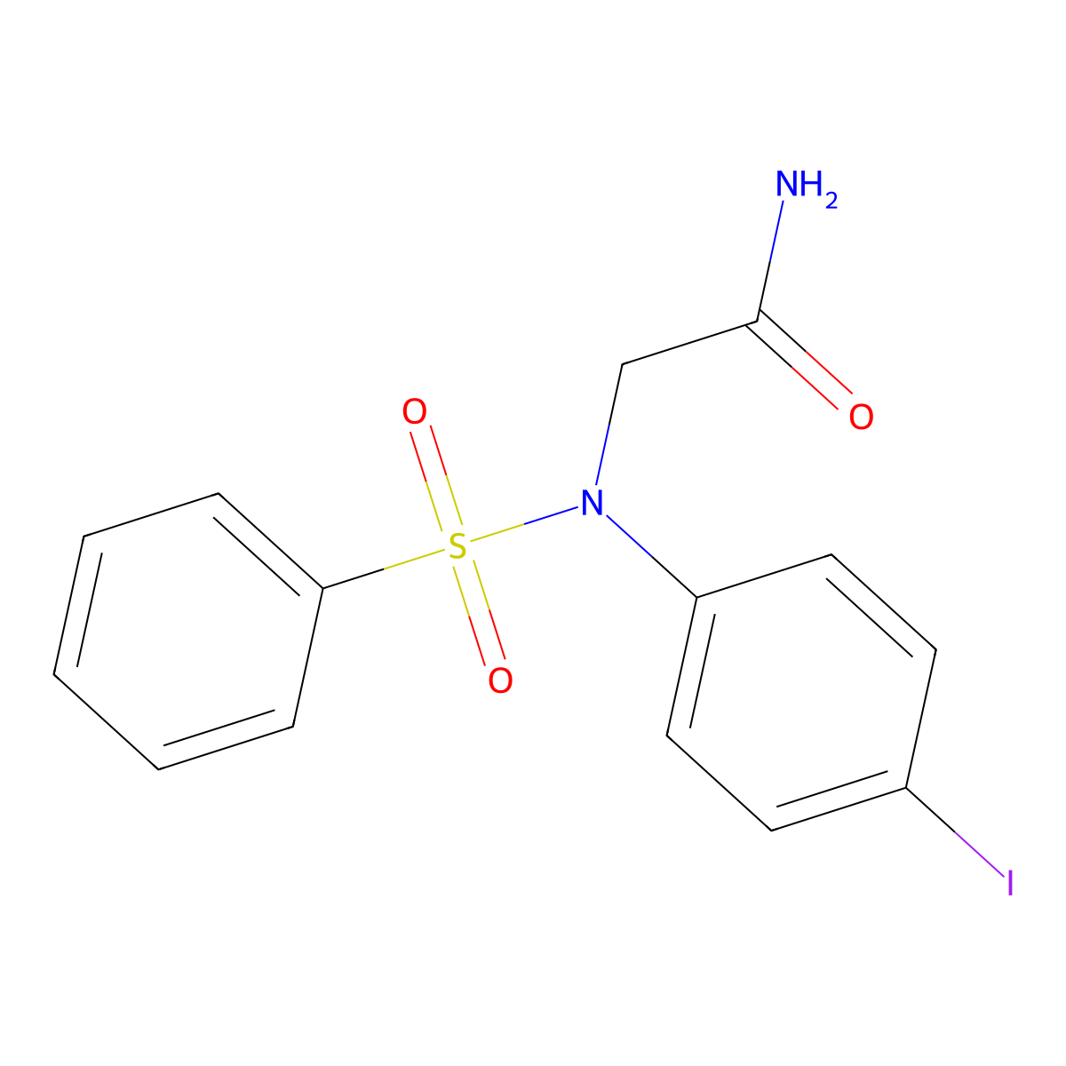 2-[4-Iodo(phenylsulfonyl)anilino]acetamide molecular structure, CAS 664315-91-7