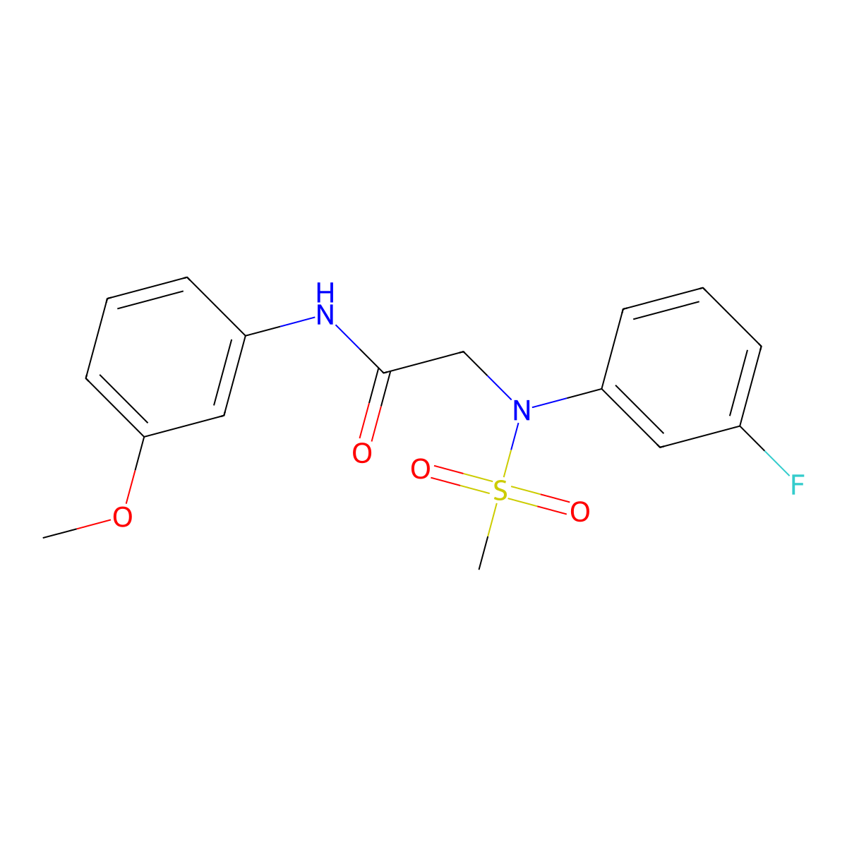 2-(3-fluoro-N-methylsulfonylanilino)-N-(3-methoxyphenyl)acetamide molecular structure, CAS 664315-98-4