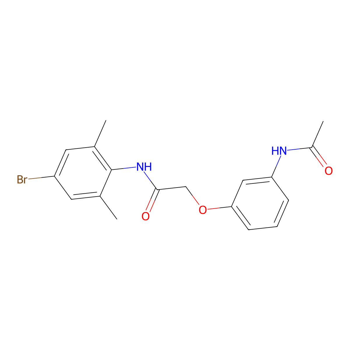 2-(3-acetamidophenoxy)-N-(4-bromo-2,6-dimethylphenyl)acetamide molecular structure, CAS 664316-39-6