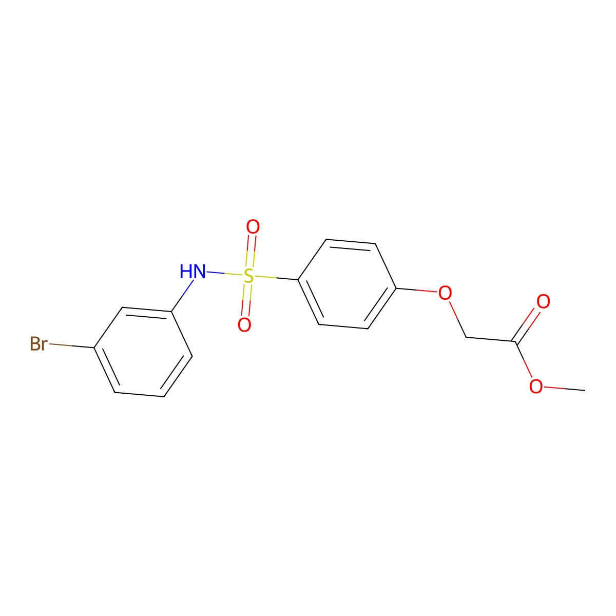 Methyl {4-[(3-bromoanilino)sulfonyl]phenoxy}acetate molecular structure, CAS 664316-63-6