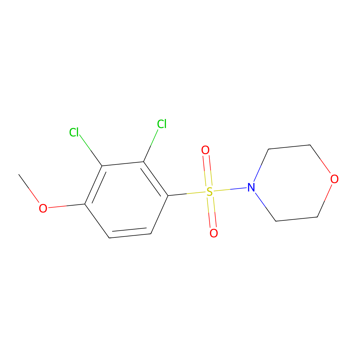 4-(2,3-Dichloro-4-methoxyphenyl)sulfonylmorpholine molecular structure, CAS 664316-66-9