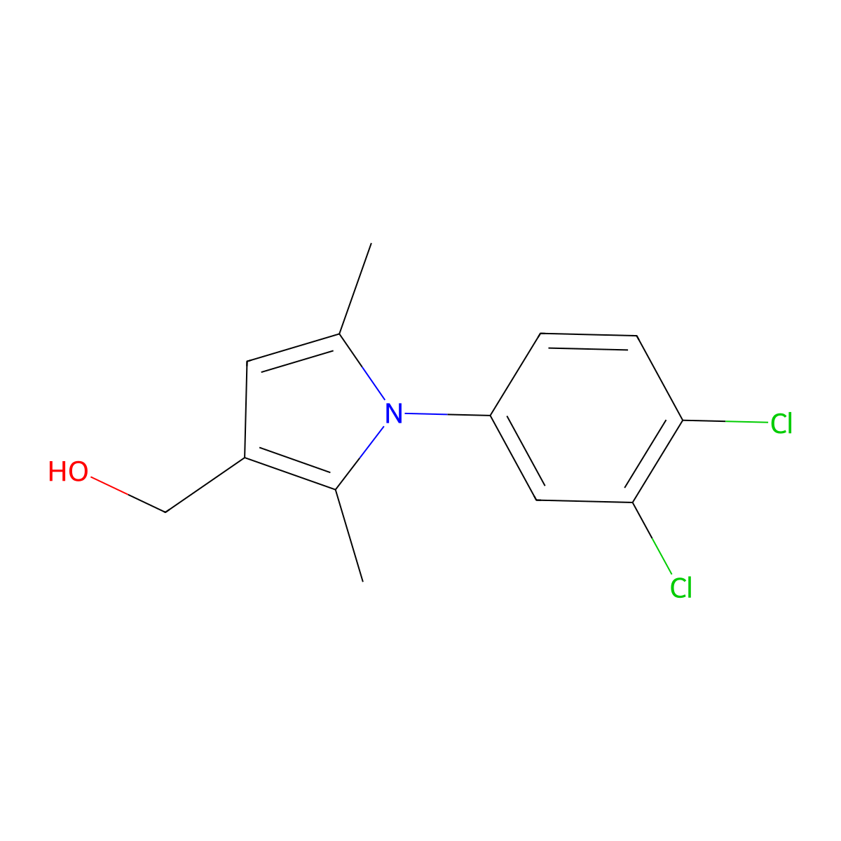 [1-(3,4-dichlorophenyl)-2,5-dimethyl-1H-pyrrol-3-yl]methanol molecular structure, CAS 664316-76-1