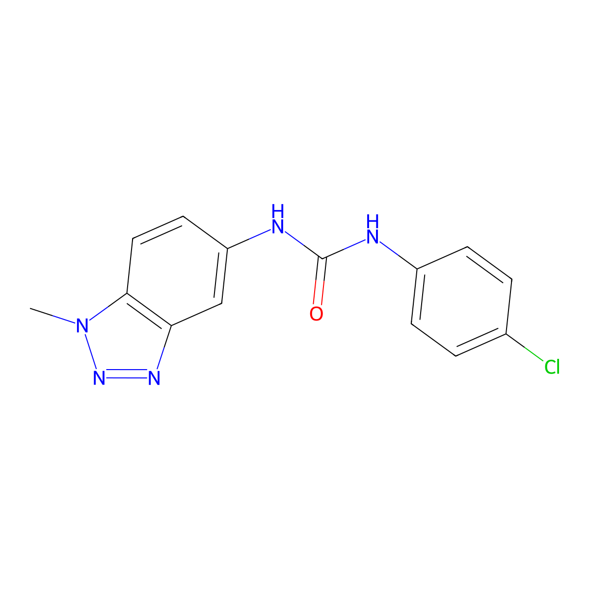 1-(4-Chlorophenyl)-3-(1-methylbenzotriazol-5-yl)urea molecular structure, CAS 664316-90-9