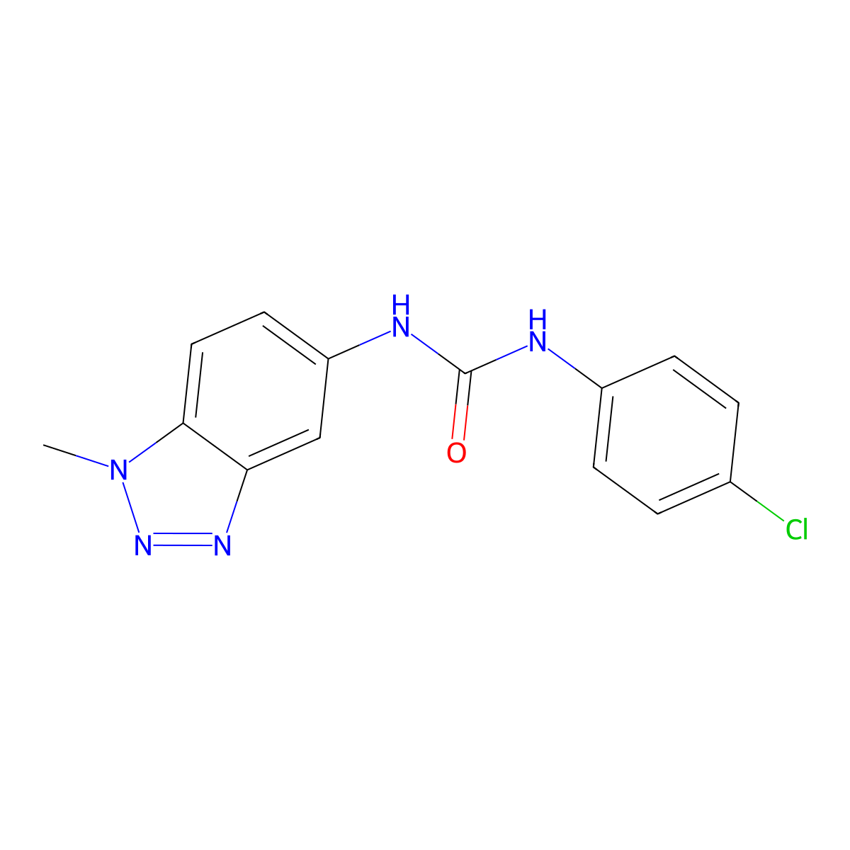 1-(4-Chlorophenyl)-3-(1-methylbenzotriazol-5-yl)urea molecular structure, CAS 664316-90-9