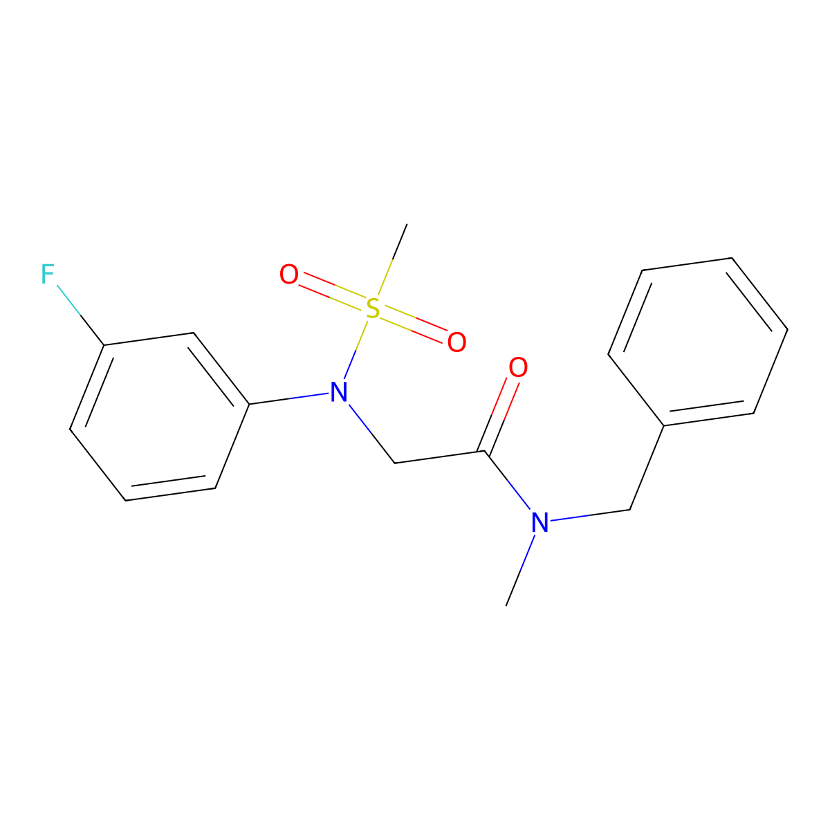 N-benzyl-2-(3-fluoro-N-methylsulfonylanilino)-N-methylacetamide molecular structure, CAS 664316-98-7