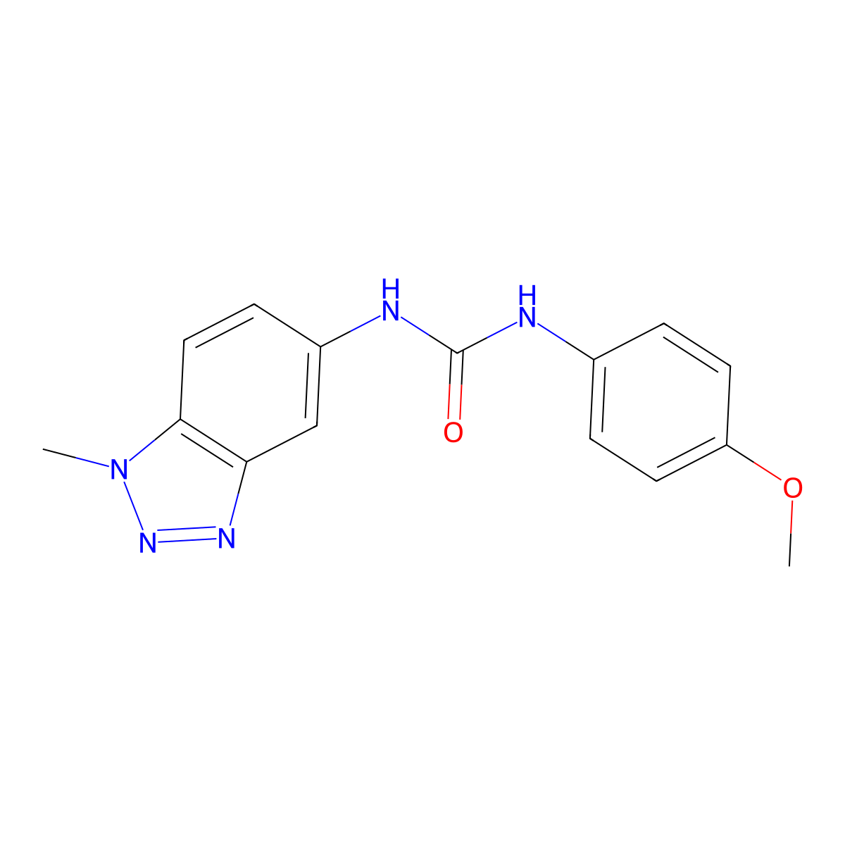 1-(4-Methoxyphenyl)-3-(1-methylbenzotriazol-5-yl)urea molecular structure, CAS 664317-00-4