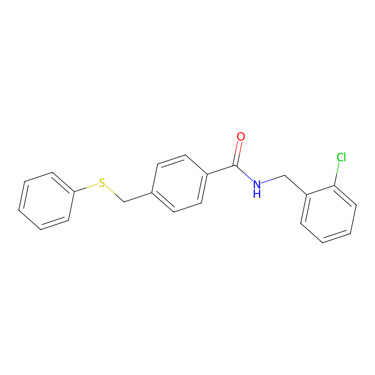 N-(2-chlorobenzyl)-4-[(phenylsulfanyl)methyl]benzamide molecular structure, CAS 664317-01-5