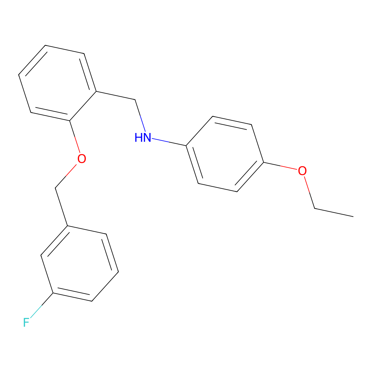 4-ethoxy-N-[[2-[(3-fluorophenyl)methoxy]phenyl]methyl]aniline molecular structure, CAS 664317-10-6