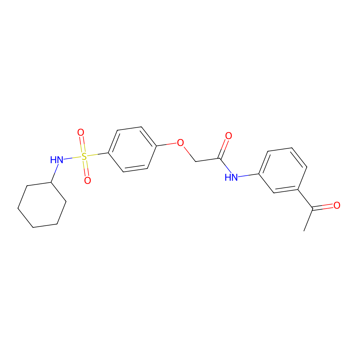 N-(3-acetylphenyl)-2-[4-(cyclohexylsulfamoyl)phenoxy]acetamide molecular structure, CAS 664317-26-4