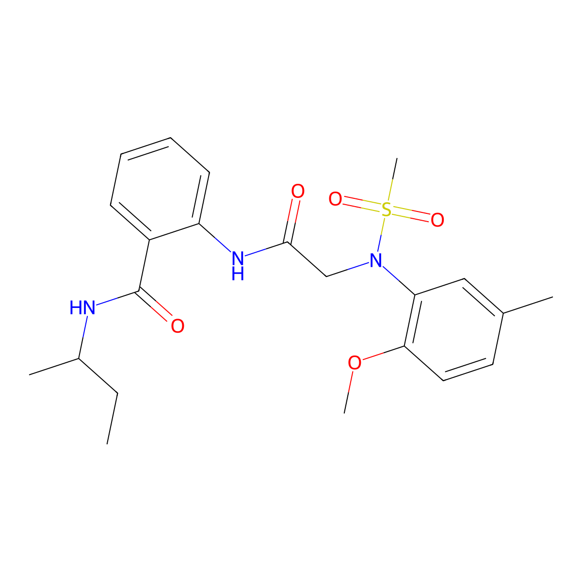 N-butan-2-yl-2-[[2-(2-methoxy-5-methyl-N-methylsulfonylanilino)acetyl]amino]benzamide molecular structure, CAS 664317-30-0