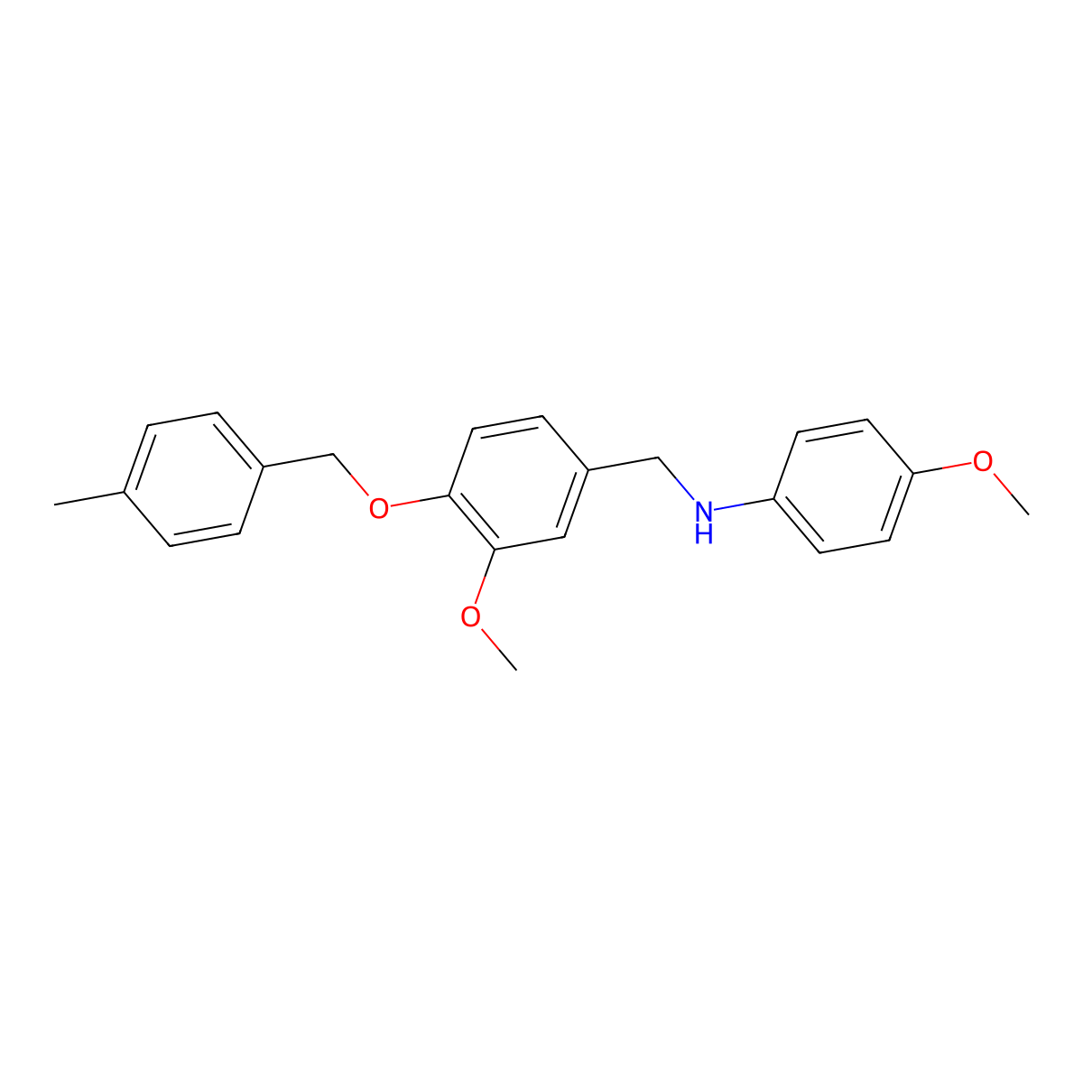 4-methoxy-N-{3-methoxy-4-[(4-methylbenzyl)oxy]benzyl}aniline molecular structure, CAS 664317-33-3