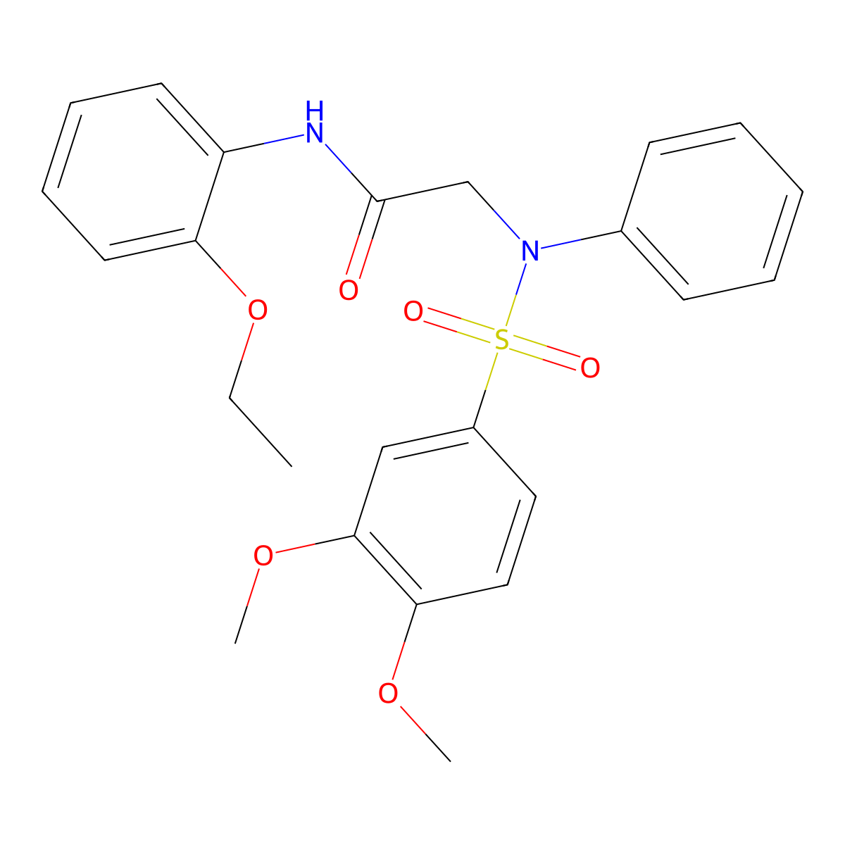 2-(N-(3,4-dimethoxyphenyl)sulfonylanilino)-N-(2-ethoxyphenyl)acetamide molecular structure, CAS 664317-60-6