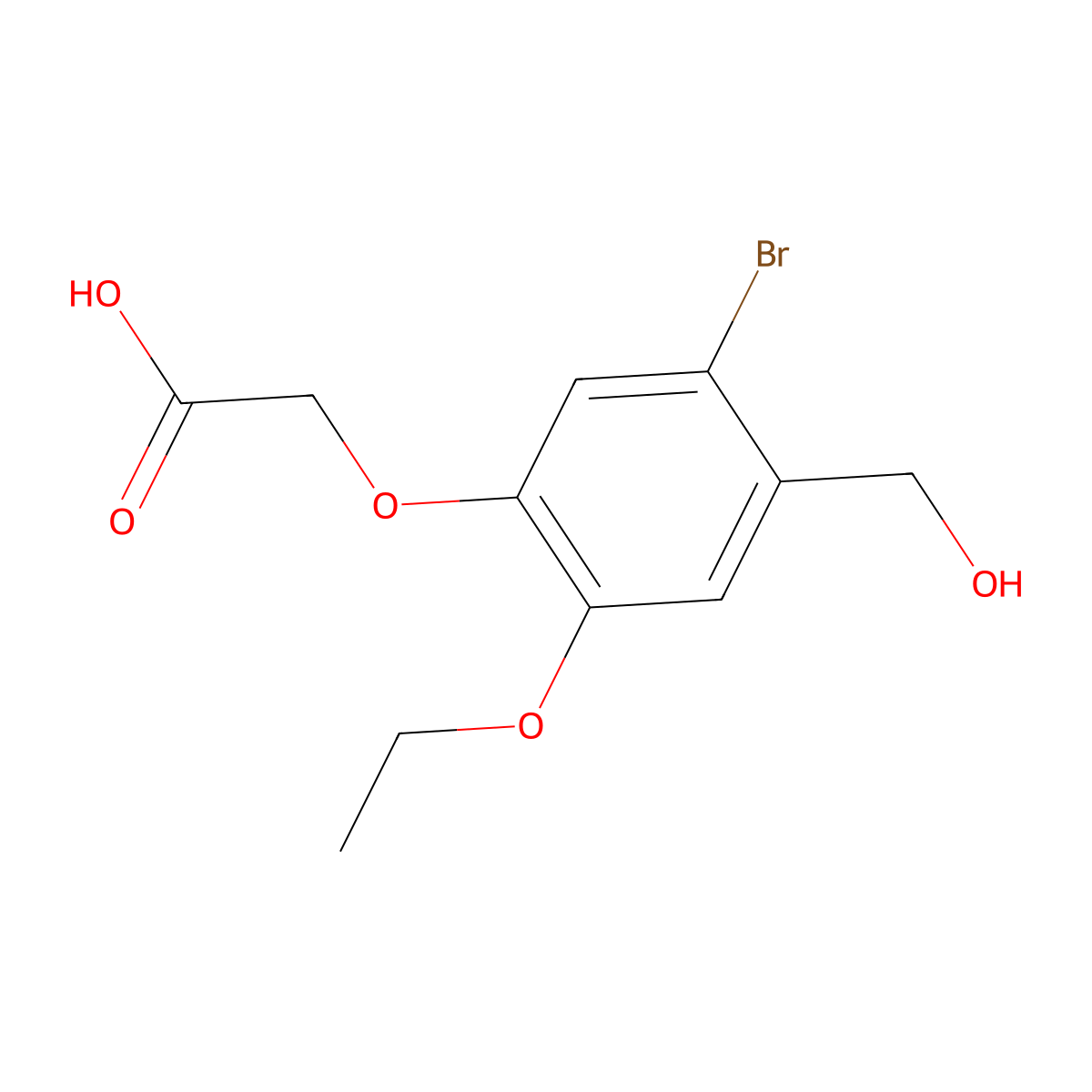 2-[5-Bromo-2-ethoxy-4-(hydroxymethyl)phenoxy]acetic acid molecular structure, CAS 664317-76-4