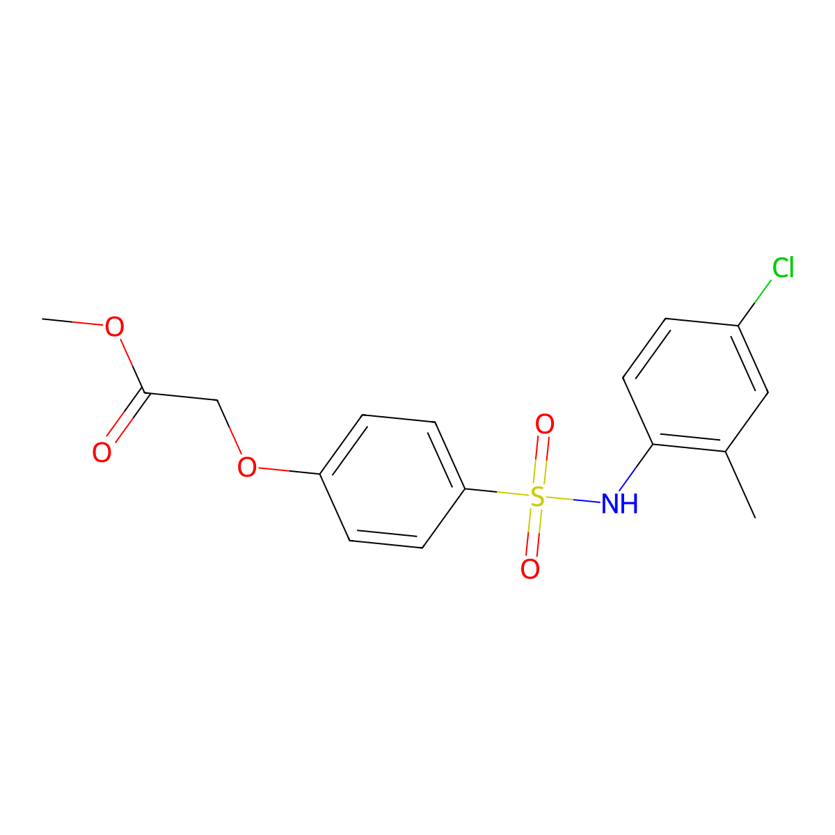 Methyl {4-[(4-chloro-2-methylanilino)sulfonyl]phenoxy}acetate molecular structure, CAS 664317-82-2