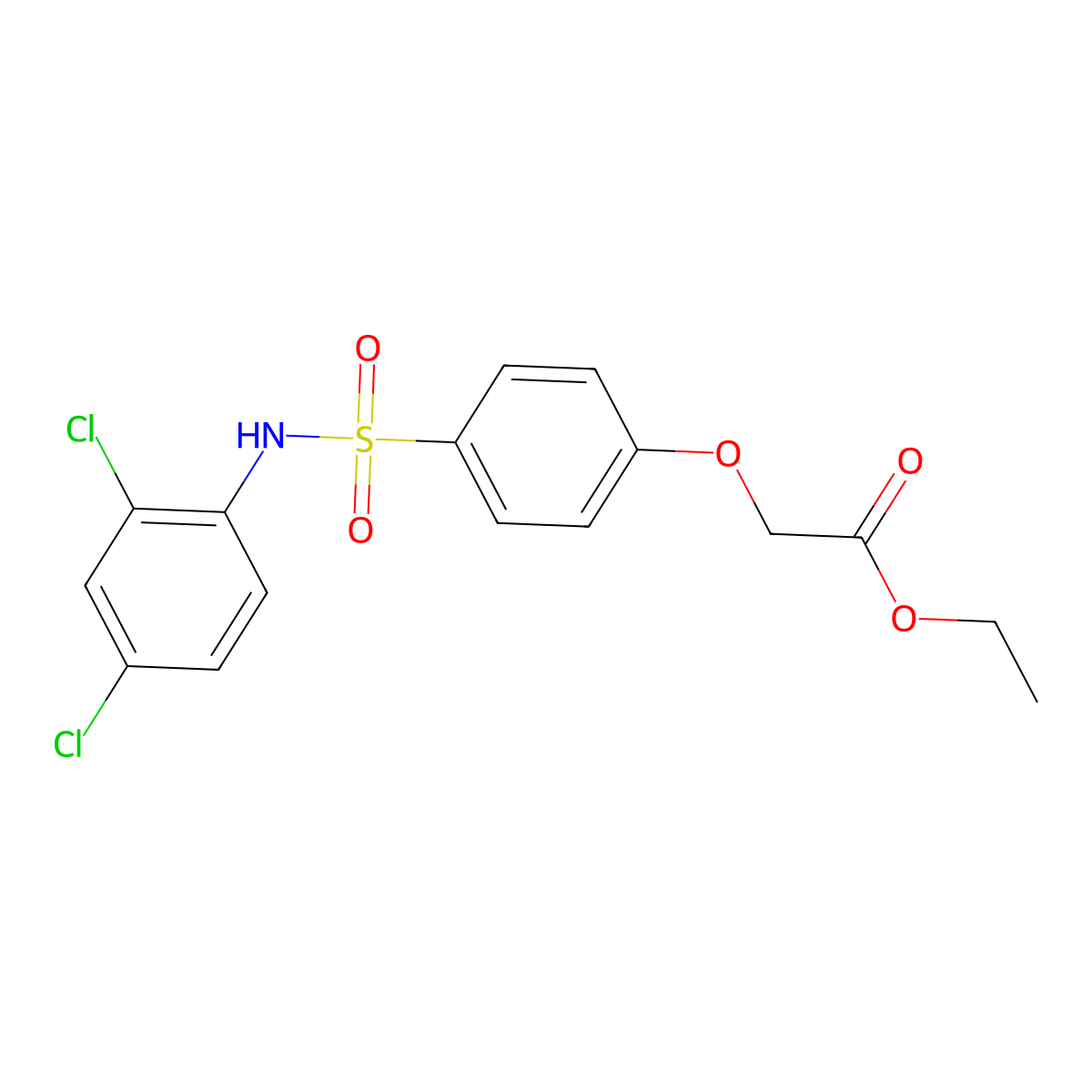 Ethyl {4-[(2,4-dichloroanilino)sulfonyl]phenoxy}acetate molecular structure, CAS 664317-87-7