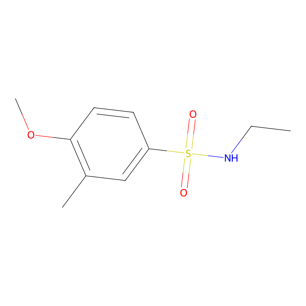 N-ethyl-4-methoxy-3-methylbenzenesulfonamide molecular structure, CAS 664317-88-8