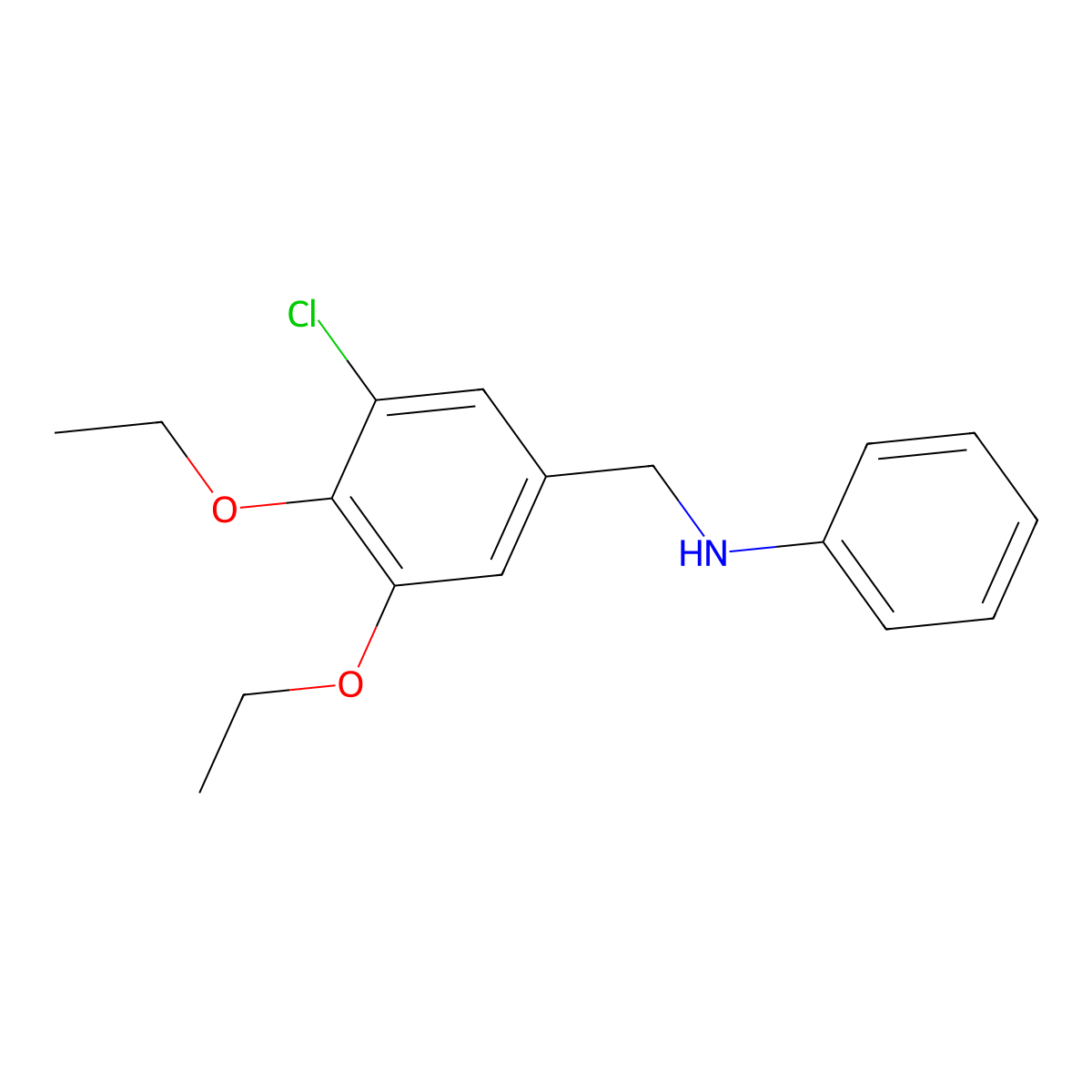 N-(3-chloro-4,5-diethoxybenzyl)-N-phenylamine molecular structure, CAS 664318-01-8