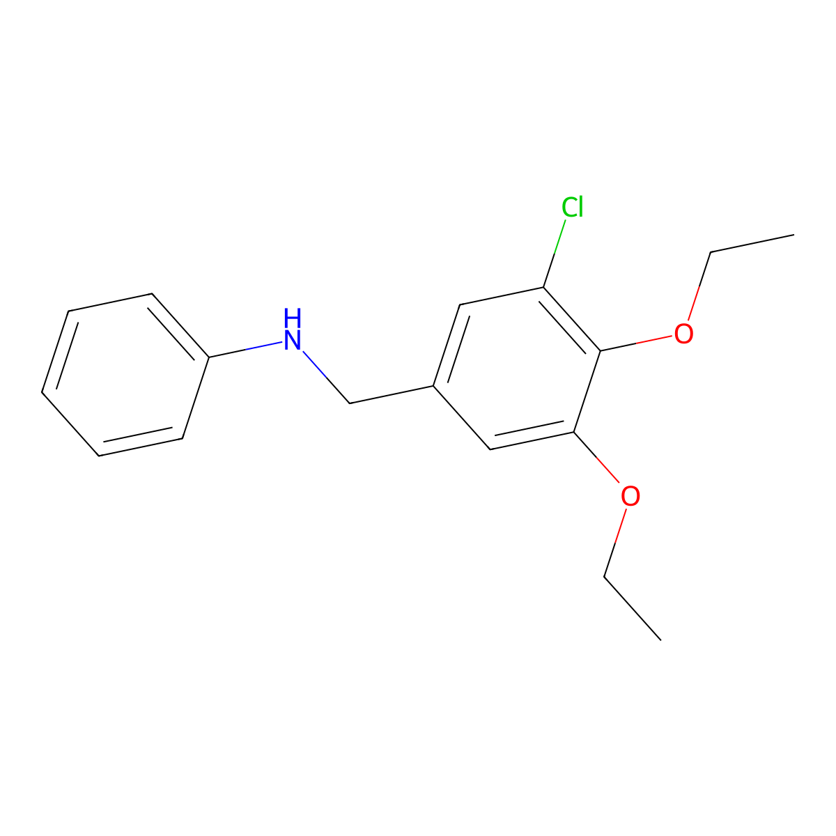N-(3-chloro-4,5-diethoxybenzyl)-N-phenylamine molecular structure, CAS 664318-01-8
