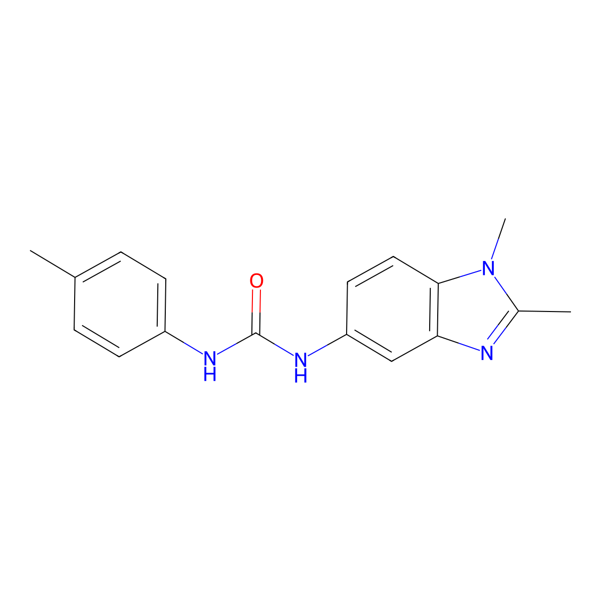 1-(1,2-Dimethylbenzimidazol-5-yl)-3-(4-methylphenyl)urea molecular structure, CAS 664318-10-9