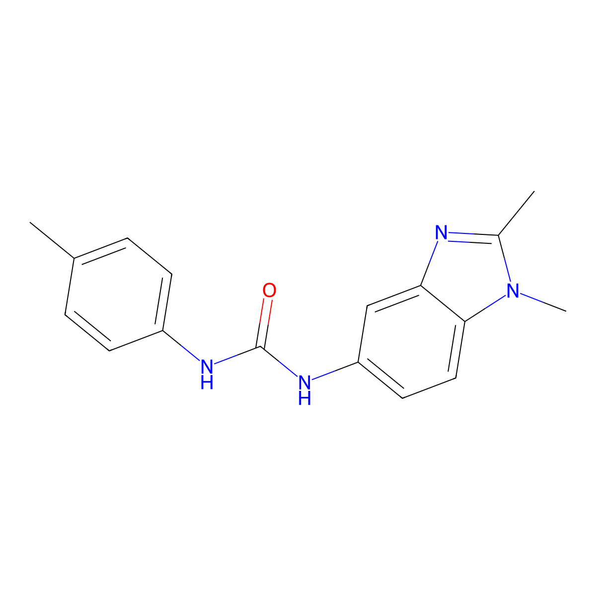 1-(1,2-Dimethylbenzimidazol-5-yl)-3-(4-methylphenyl)urea molecular structure, CAS 664318-10-9